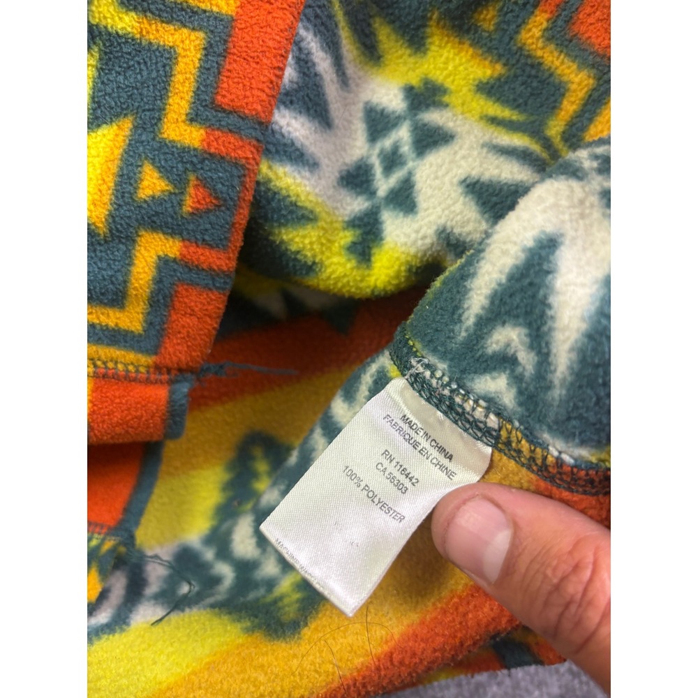 Dravus Fleece Hoodie Mens Large Multicolor Southwestern Aztec Snap Neck Pullover - Picture 6 of 7